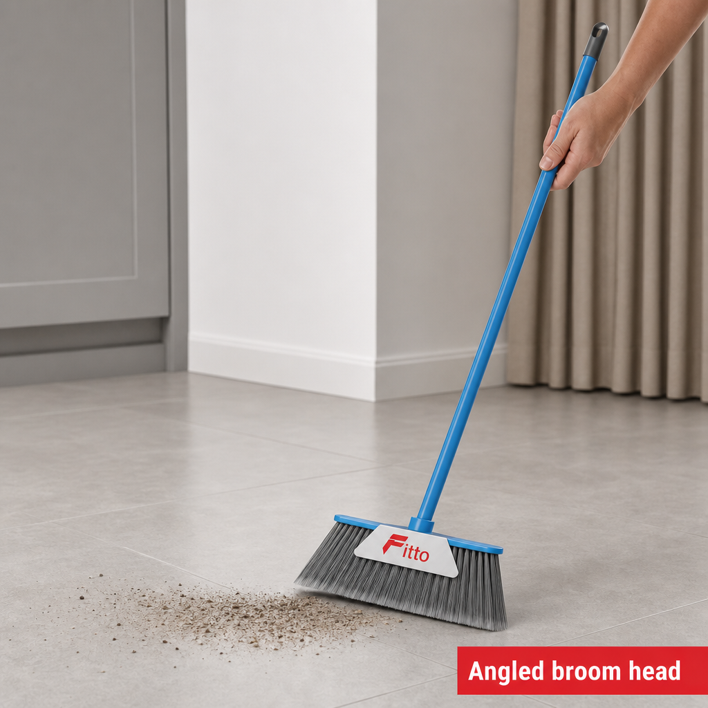 96 Pieces Angle Broom with Iron Handle, 120 cm, Assorted Colour