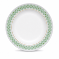 120 Pieces Melamine Dinner Plate, 10 Inch, White with Green and Yellow Pattern, Round Tablewares for Everyday Serving