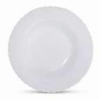 96 Pieces Soup Plate, 9 Inch, White, Round Tablewares With Scalloped Edge