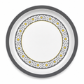 72 Pieces Round Melamine Serving Trays, 45 cm, White with Floral Pattern