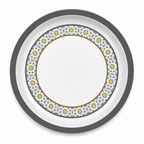 72 Pieces Round Melamine Serving Trays, 45 cm, White with Floral Pattern