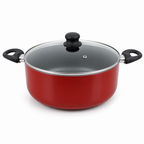 48 Pieces Red 32 cm Aluminium Non-Stick Saucepot with Glass Lid and Side Handles
