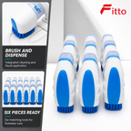 72 Pieces Shoe Cleaning Brushes with Built-In Liquid Dispensers, White and Blue, 6 Pieces