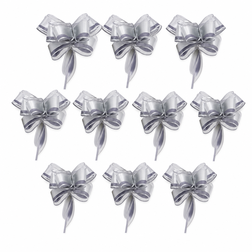 120 Pieces Assorted Colour Pull Flower Ribbons, 50 mm, 10 Pieces for Party Decorations