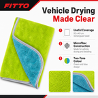 96 Pieces 2-in-1 Microfiber Car Drying Towel, 50 x 40 cm, Green and Blue