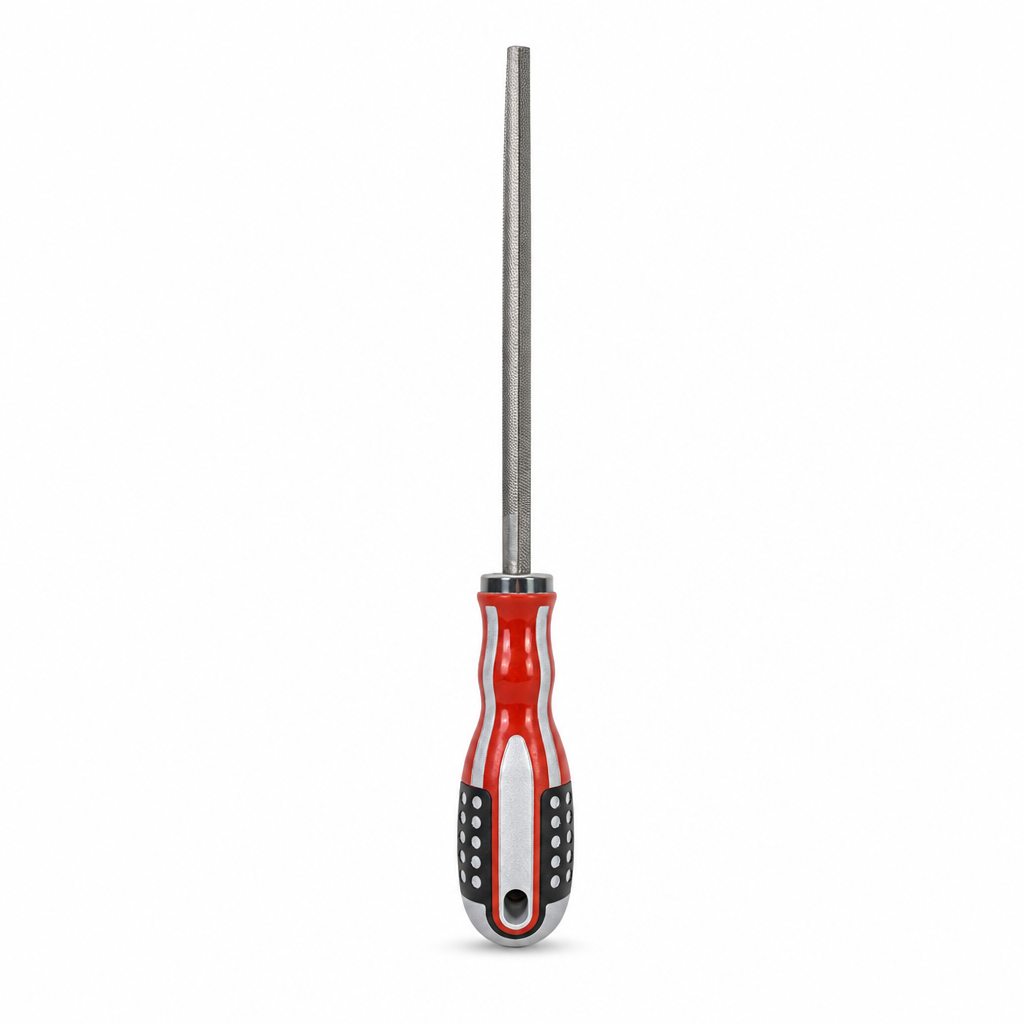120 Pieces Metal Hand File with Plastic Handle, 30 cm, Red and Silver, 1 Piece