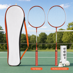 96 Pieces Badminton Racket Set with Shuttlecocks and Carry Bag, Two Rackets for Court and Outdoor Play