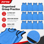 48 Pieces Mesh Sports Training Bib Vests, Small Size, Light Blue, 12-Piece Pack