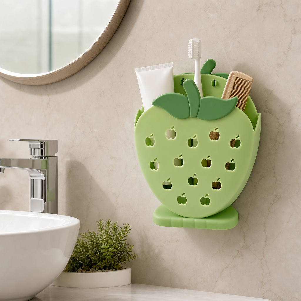 120 Pieces Bathroom Accessory Holder, Fruit-Shaped Adhesive Wall Mount, Assorted Colour, 1 Piece, 20 x 17 x 10 cm