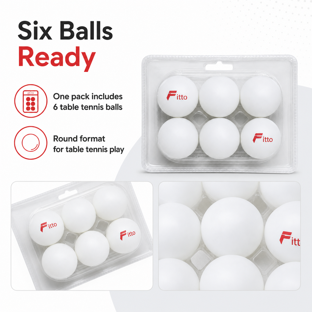 144 Pieces Table Tennis Balls, 6-Pack, Round Sports Balls for Practice and Recreational Table Games