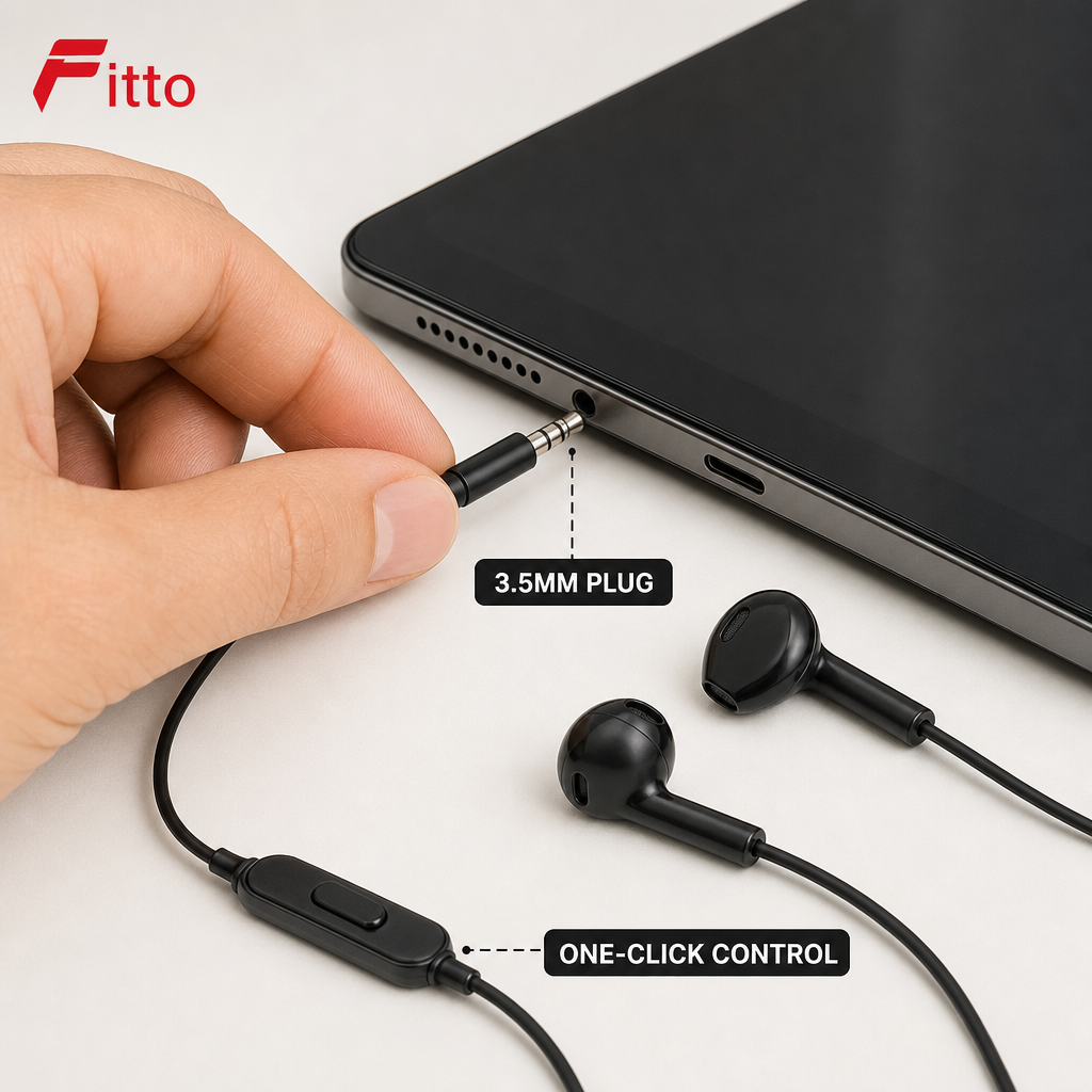 144 Pieces 3.5mm Wired Earphoneses with One-Click Wire Control for Music, Games, Movies and Voice Activities
