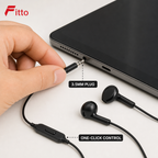 144 Pieces 3.5mm Wired Earphoneses with One-Click Wire Control for Music, Games, Movies and Voice Activities