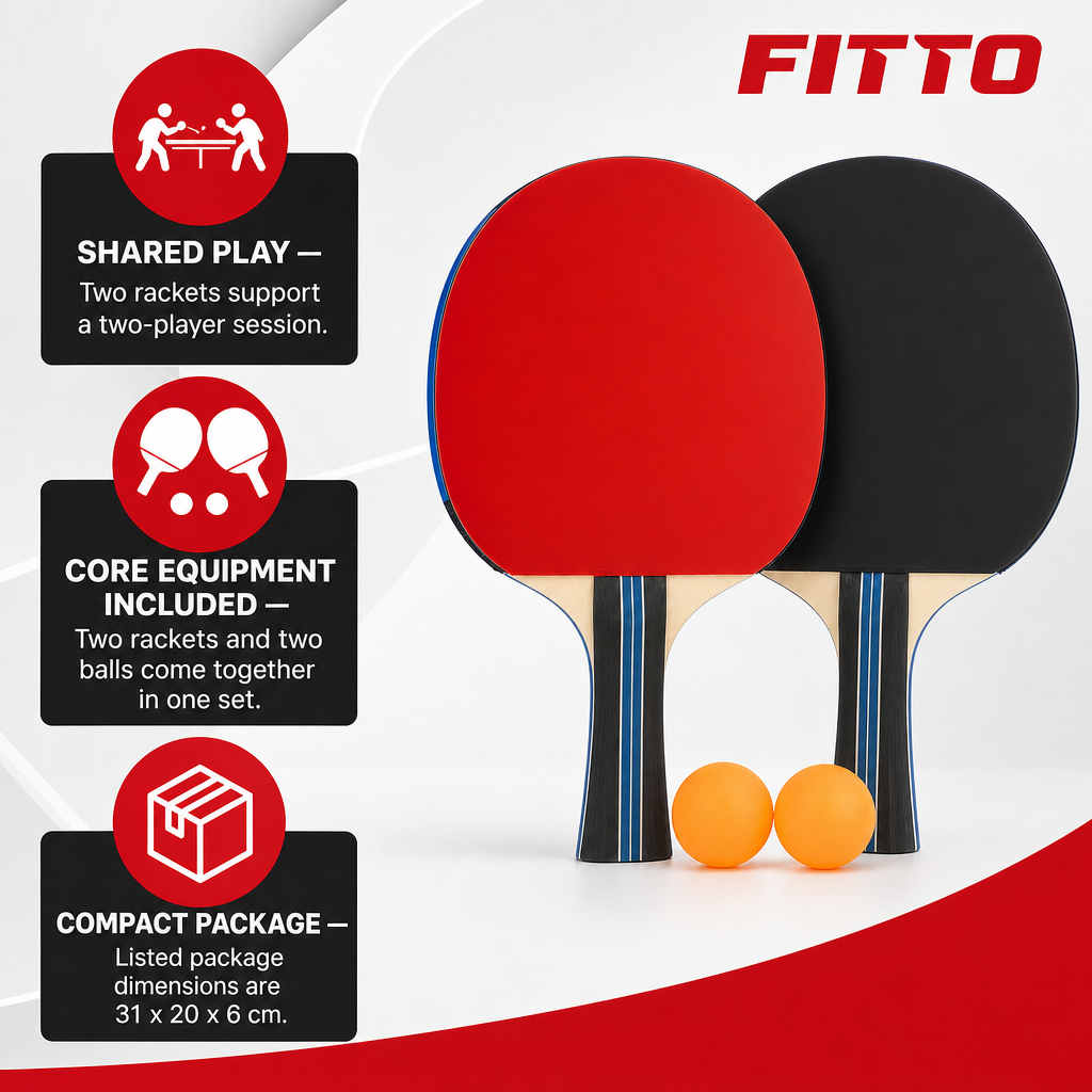 72 Pieces Table Tennis Set with 2 Rackets and 2 Balls, Compact Recreational Sports Equipments Set