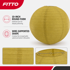 144 Pieces Gold Paper Wire Lantern, 10-Inch Round Hanging Decoration, 1 Piece