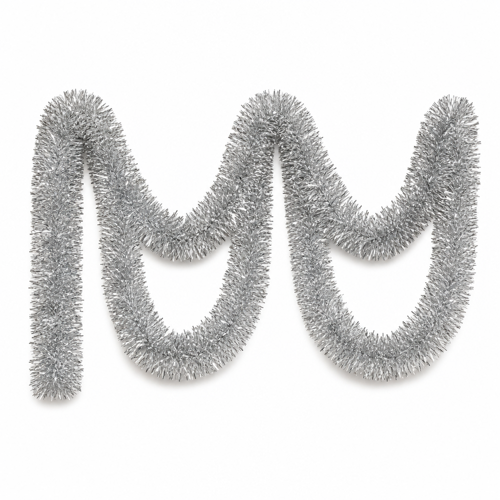 120 Pieces Silver Tinsel Decoration, 7 cm x 12 m, 2 Pieces for Party Backdrops and Festive Displays