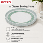 96 Pieces Round Woven Serving Trays, 35 cm, Shallow Design for Tabletop Serving