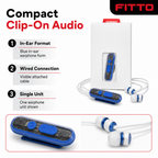 96 Pieces Wired Clip-On Earphones with In-Ear Design, Blue, Single Unit