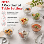 72 Pieces Glass Bowl Set, Clear, 6 Pieces for Table Serving and Food Presentation