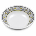 120 Pieces Melamine Salad Bowl, 6 Inch, White and Grey with Yellow Accents, Single Round Serving Bowl