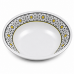 120 Pieces Melamine Salad Bowl, 6 Inch, White and Grey with Yellow Accents, Single Round Serving Bowl