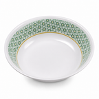 96 Pieces Melamine Salad Bowl, 7 Inch, White with Green and Yellow Pattern
