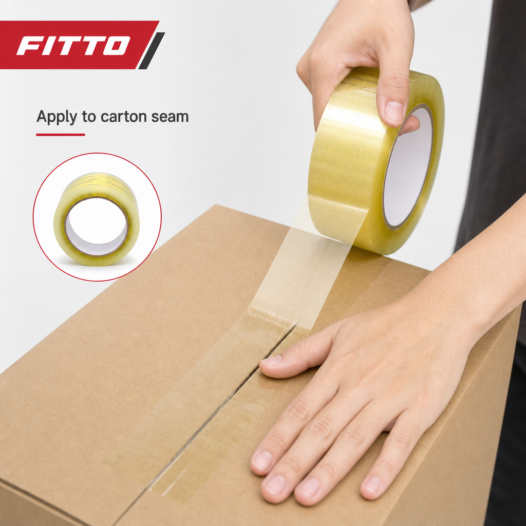 120 Pieces Clear 48 mm x 100 yd Self-Adhesive Packing Tape with Yellow Print, 1 Roll