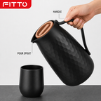 72 Pieces 1-Litre Textured Vacuum Flask with Handle and Pour Spout, Black or White, 1 Piece
