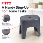 96 Pieces Plastic Step Stools with Carry Opening, Grey, 43 x 33 x 29 cm