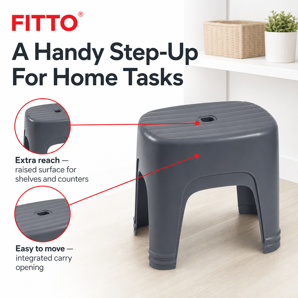 96 Pieces Plastic Step Stools with Carry Opening, Grey, 43 x 33 x 29 cm