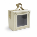 144 Pieces Cream Square Present Box with Clear Window and Ribbon Handle, 10 × 10 × 6.5 cm, 1 Piece