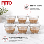 96 Pieces Clear Glass Cawa Cups with Fluted Base, 6 Pieces
