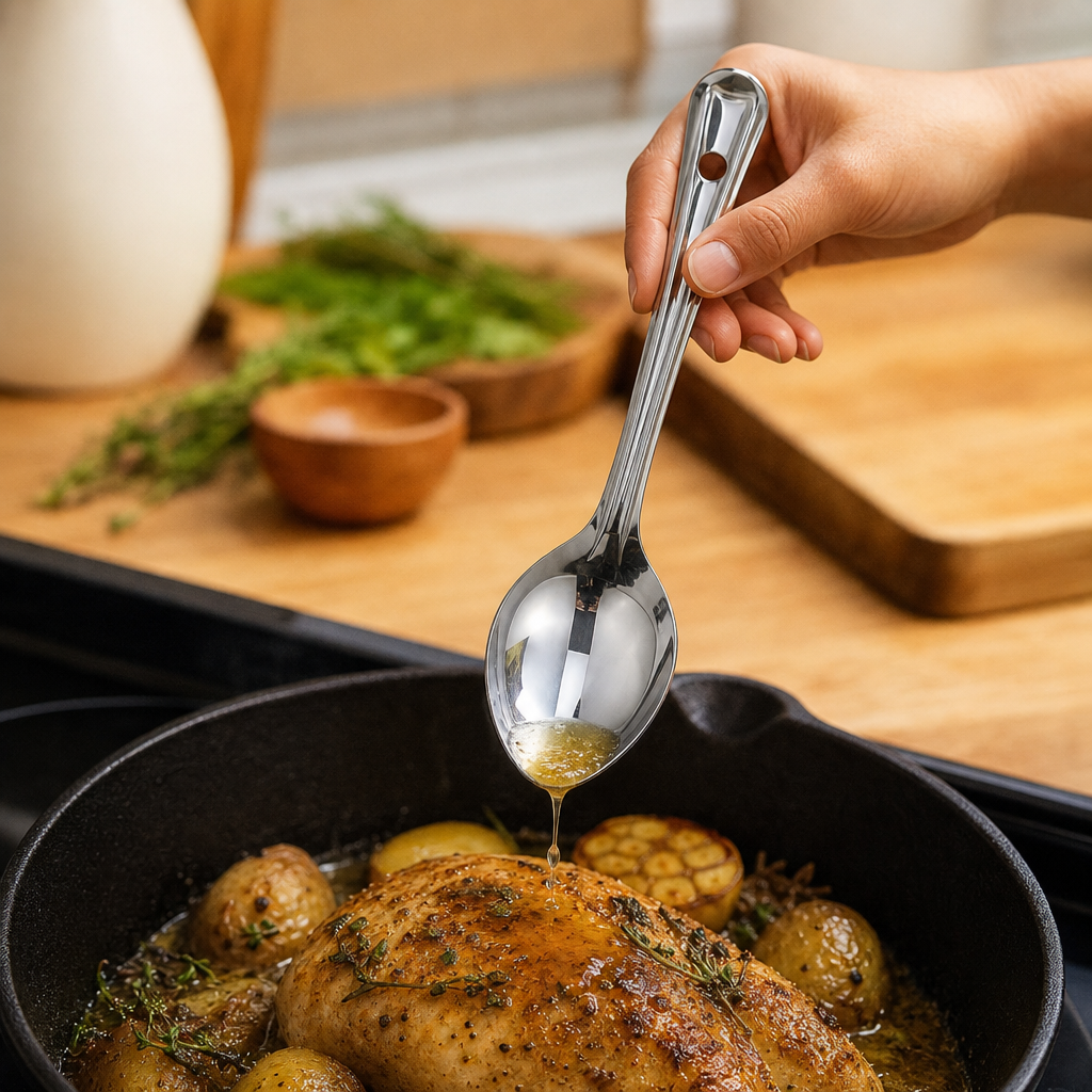 120 Pieces Stainless Steel Basting Spoon No. 4, 23 cm Kitchen Cooking Utensils