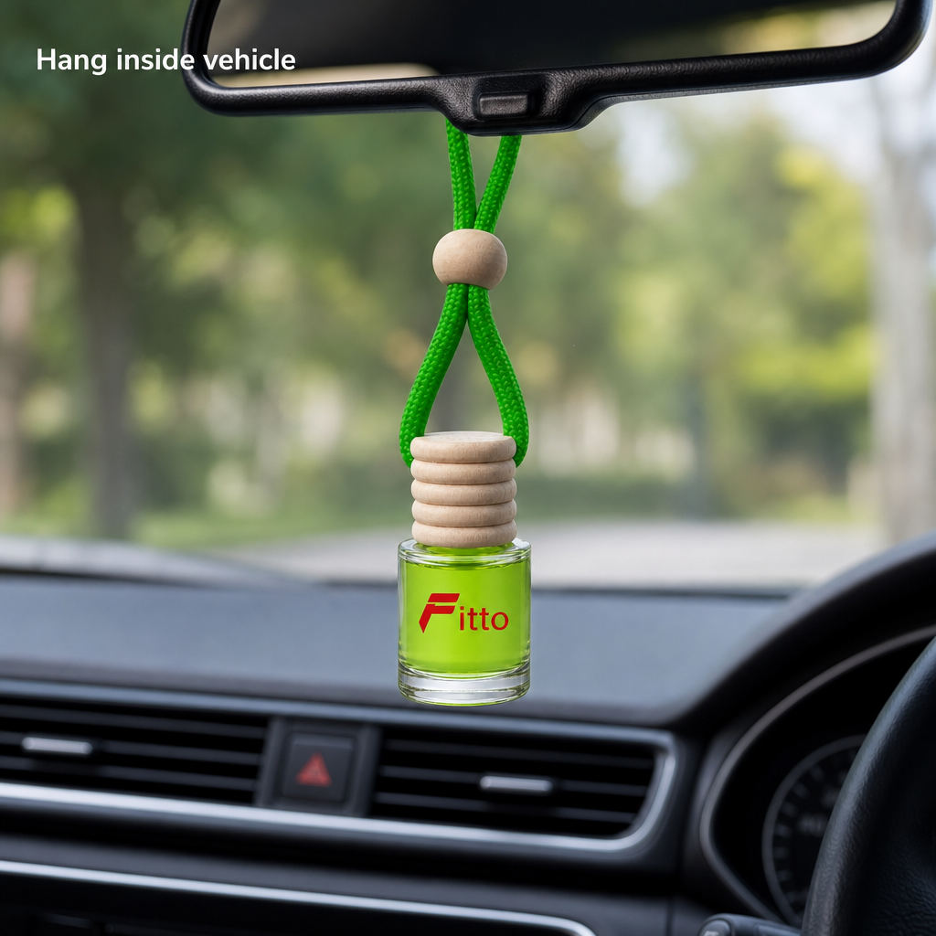 144 Pieces Hanging Bottle Air Freshener, Green Apple Scent, Compact Car Interior Fragrance