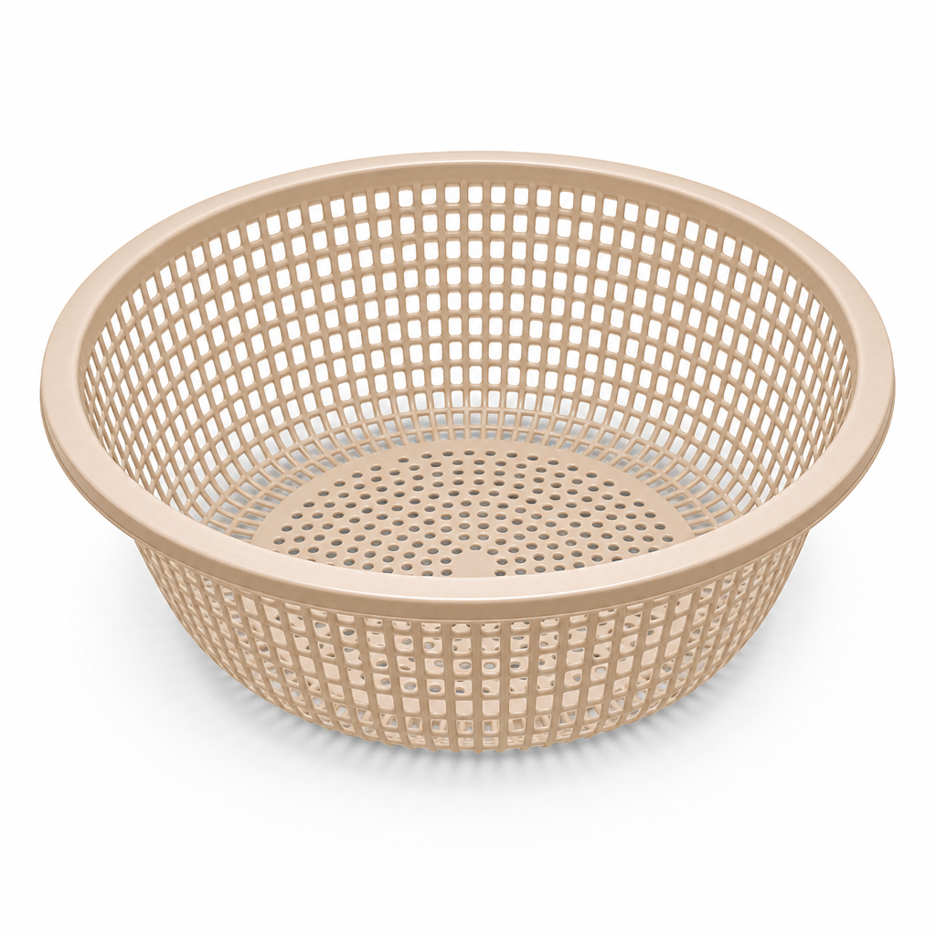 96 Pieces Round Plastic Laundry Basket, Beige, 45 x 45 x 16 cm, 1 Piece