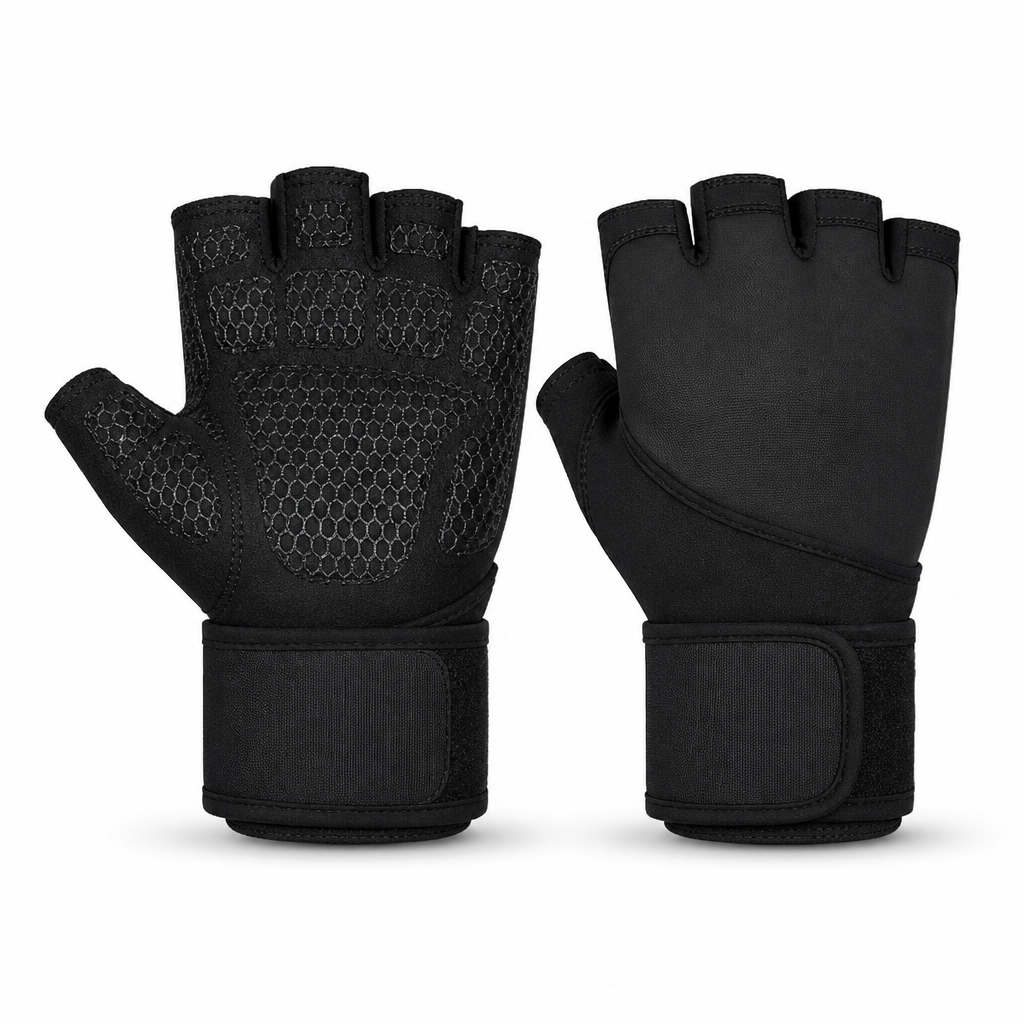 96 Pieces Gym Gloveses with Wrist Support for Weight Lifting and Fitness, Black, Size M