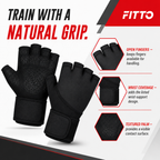 96 Pieces Gym Gloveses with Wrist Support for Weight Lifting and Fitness, Black, Size M
