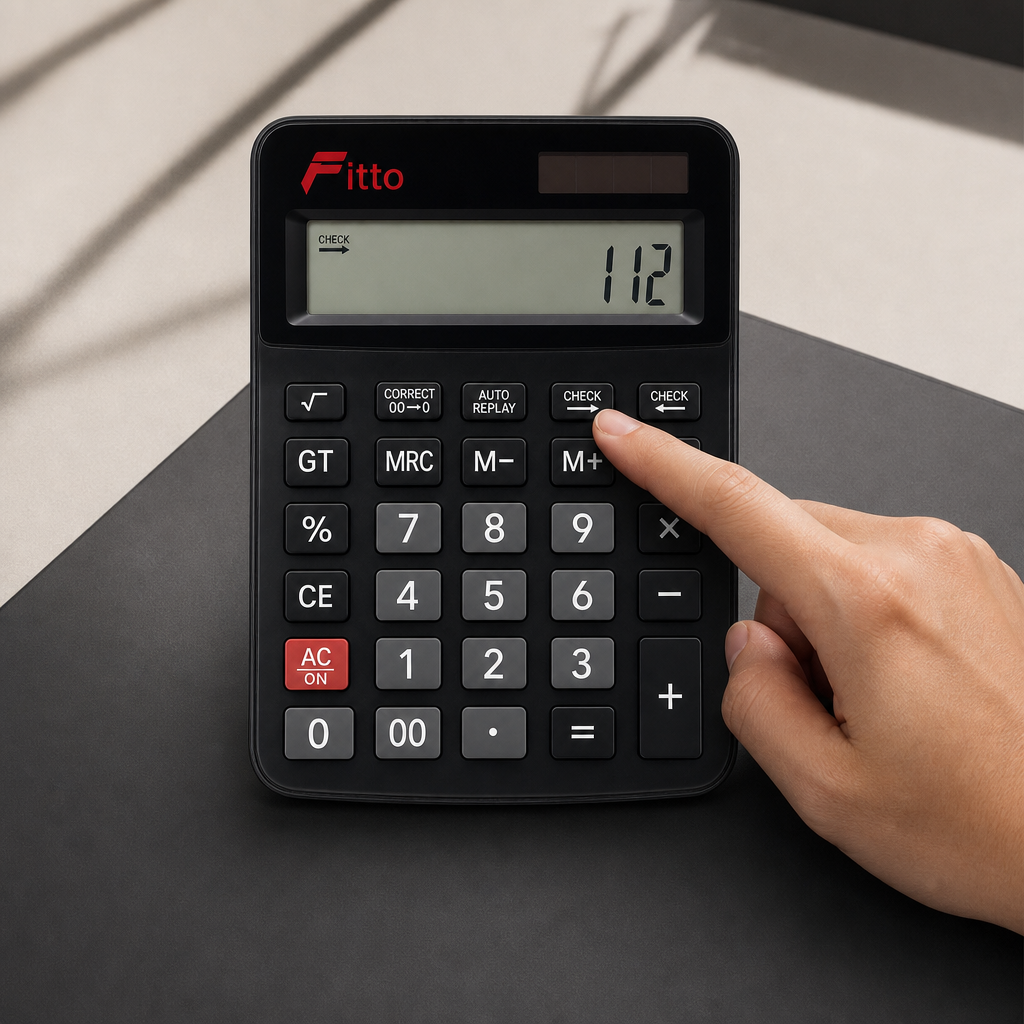 96 Pieces Calculators, Black And White 12-Digit Electronic Calculator With 112-Step Check And Dual Power, 1 Piece