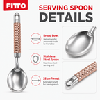 120 Pieces Stainless Steel Serving Spoon with Decorative Metal Handle, 28 cm, 1 Piece