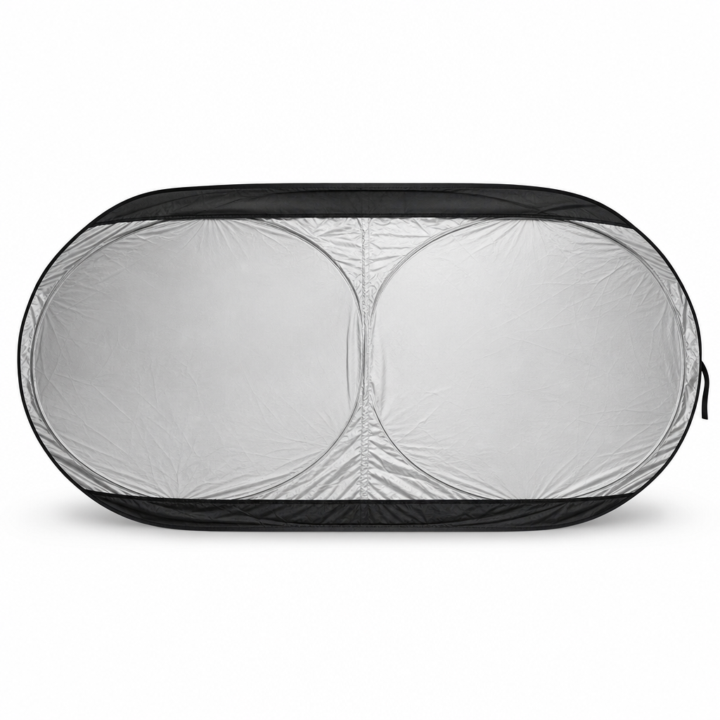 96 Pieces Foldable Windshield Sun Shade, 142 x 67 cm, Round Design, 1 Piece
