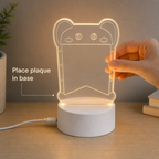 96 Pieces 3D Acrylic LED Night Lights with USB Base, Clear Plaque and White Stand, 1 Piece