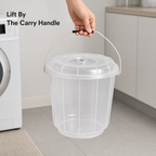 96 Pieces Transparent Plastic Bucket with Lid and Carry Handle, 20 Litre