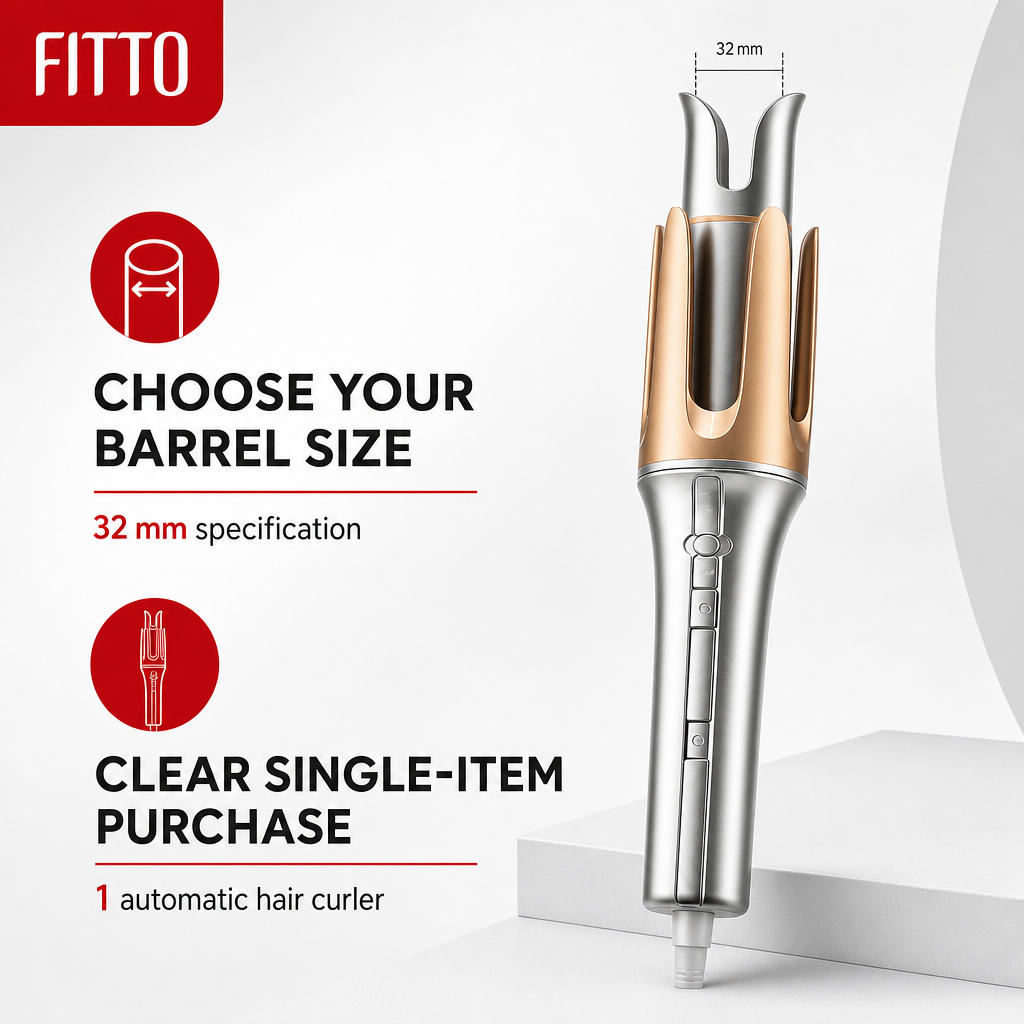 60 Pieces Automatic Hair Curler, 32 mm Silver Barrel, 1 Piece