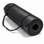 72 Pieces Yoga Mat 10mm Black, Textured Exercise Mats with Carrying Strap for Home Workouts, Stretching and Fitness