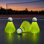 96 Pieces LED Shuttlecock Pack, 3-Piece Glow in the Dark Badminton Birdies for Evening Play