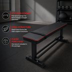 48 Pieces Flat Workout Benches with Steel Frame, Padded Training Surface for Home Gym Strength Exercises