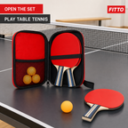 96 Pieces Table Tennis Racket Set with Balls, Red, Portable Carry Case