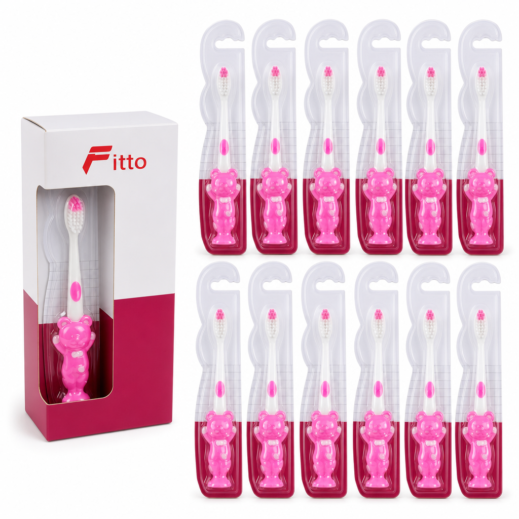 120 Pieces Pink Doll-Design Toothbrushes for Young Users, 12 Pieces