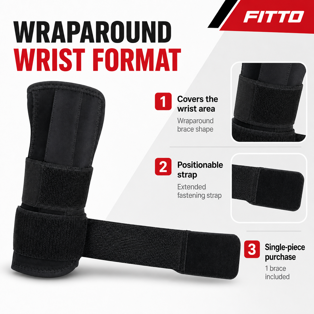 96 Pieces Wrist Support Brace, Black, Wraparound Strap, 1 Piece