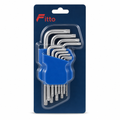 96 Pieces Ball Pointed Hex Key Set T10–T50, Blue and Silver, 9 Pieces