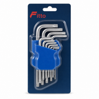 96 Pieces Ball Pointed Hex Key Set T10–T50, Blue and Silver, 9 Pieces